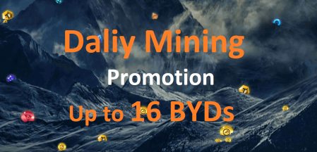 BYDFi dnevna promocija rudarenja - do 16 BYTE-ova